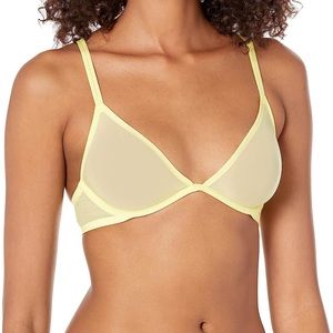 NWT Calvin Klein Sheer Marquisette Unlined Demi Bra - Pale Yellow